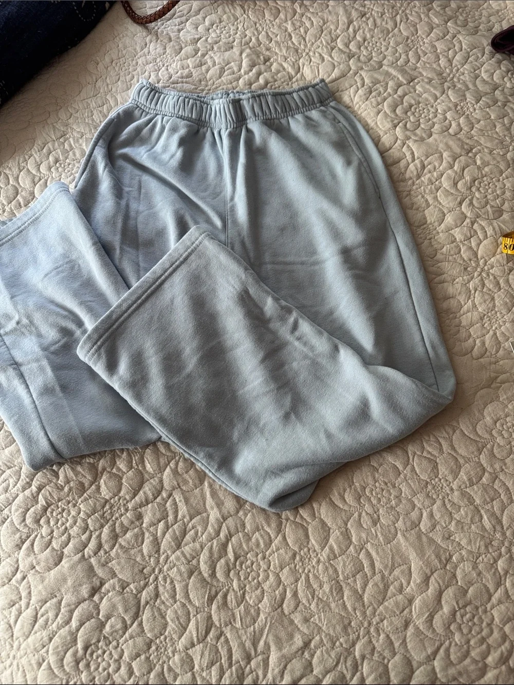 SHEIN White Crewneck Sweatshirt with Light Blue Joggers